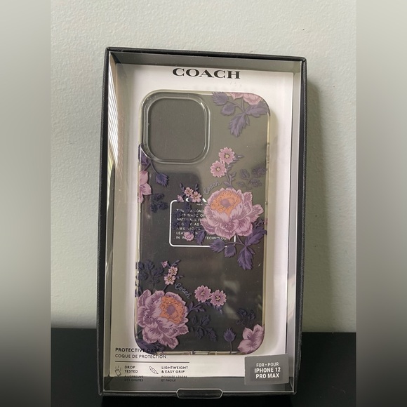 COACH Protective Case for Apple iPhone 12 Pro Max - Moody Floral Clear Peonies - Picture 1 of 9